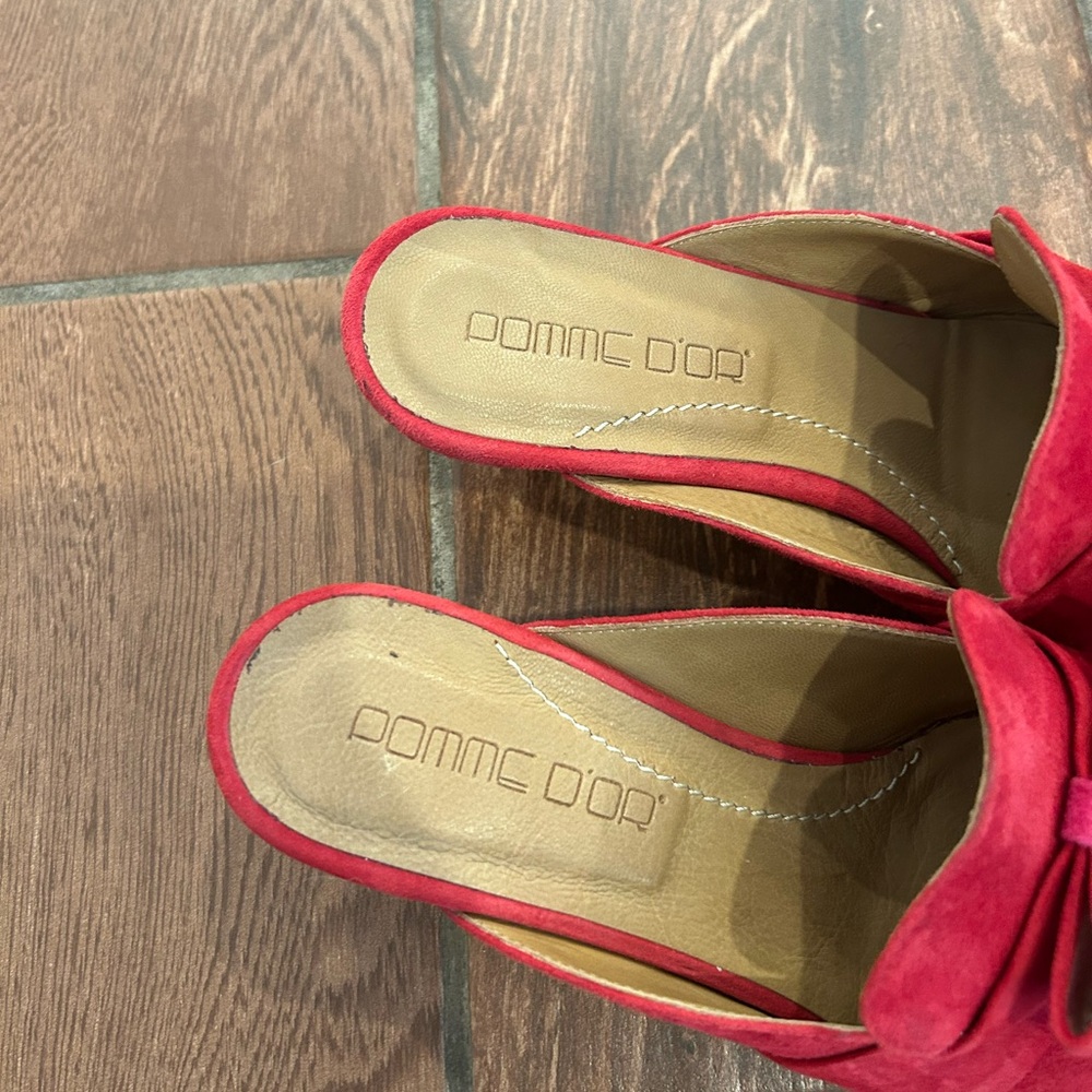 Vero Cucio size 40 leather suede red kitten heels - Picture 2 of 5